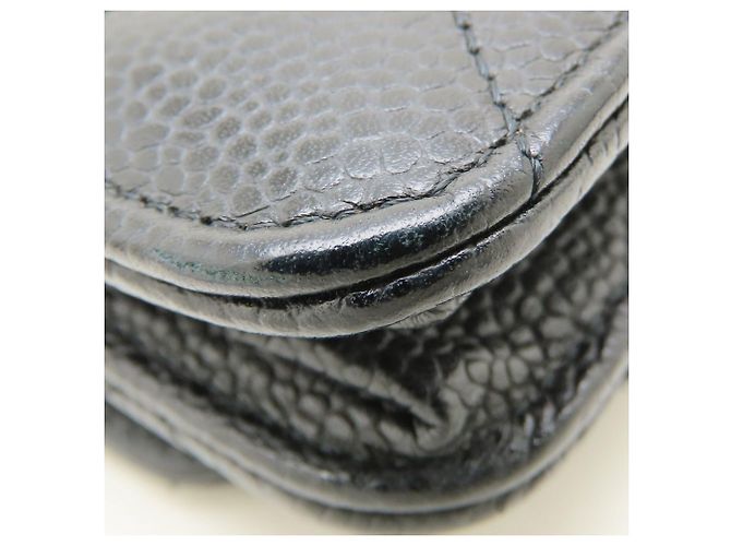 Wallet a catena in pelle di vitello martellata nera Chanel Nero - vista 24