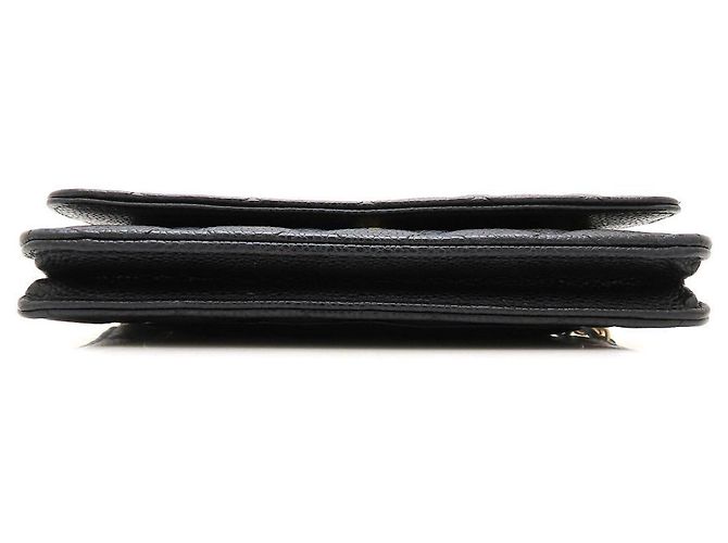 Wallet a catena in pelle di vitello martellata nera Chanel Nero - vista 4