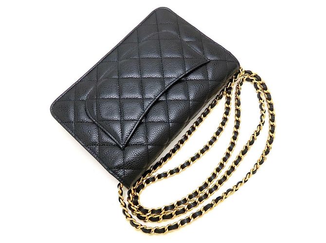 Wallet a catena in pelle di vitello martellata nera Chanel Nero - vista 5