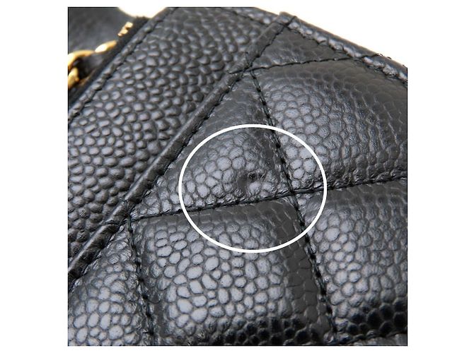 Portafoglio con catena in pelle di vitello martellata nera Chanel Nero - vista 14