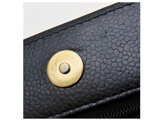 Portafoglio con catena in pelle di vitello martellata nera Chanel Nero - vista 15