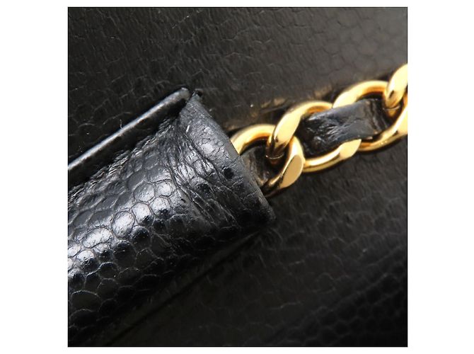 Portafoglio con catena in pelle di vitello martellata nera Chanel Nero - vista 18