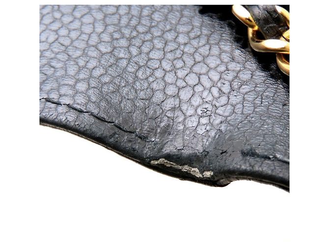 Portafoglio con catena in pelle di vitello martellata nera Chanel Nero - vista 19