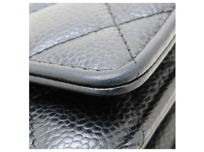 Portafoglio con catena in pelle di vitello martellata nera Chanel Nero - vista 23