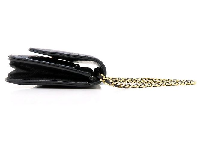 Portafoglio con catena in pelle di vitello martellata nera Chanel Nero - vista 3
