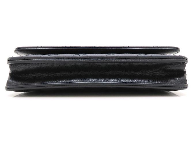 Portafoglio con catena in pelle di vitello martellata nera Chanel Nero - vista 4