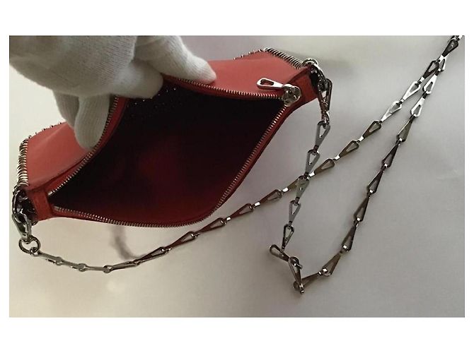 Paco Rabanne Borsa a tracolla in pelle arancione - vista 3