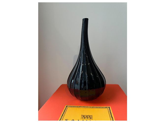 Autre Marque Vaso Salviati Murano Drops 17 cm Nero Lucido - vista 2