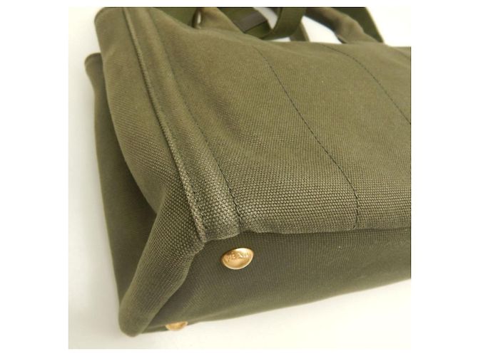 PRADA Canapa Tote PM Bijou B2439O Bolsa Verde Caqui - vista 12