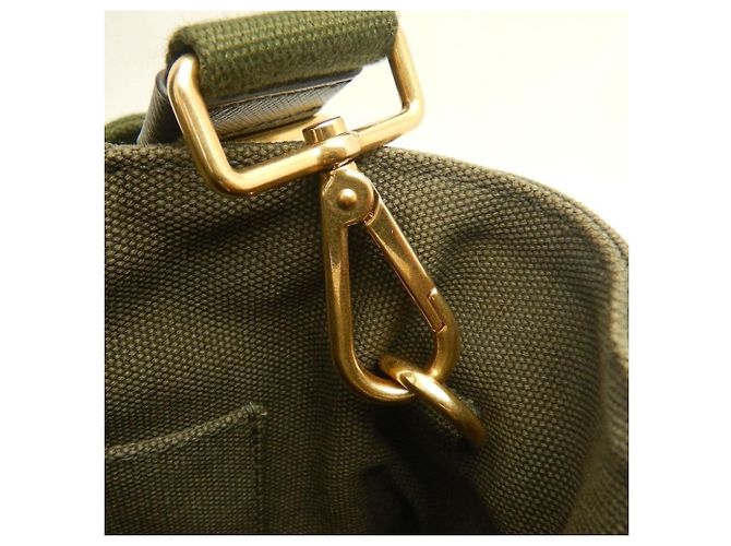 PRADA Canapa Tote PM Bijou B2439O Bolsa Verde Caqui - vista 14
