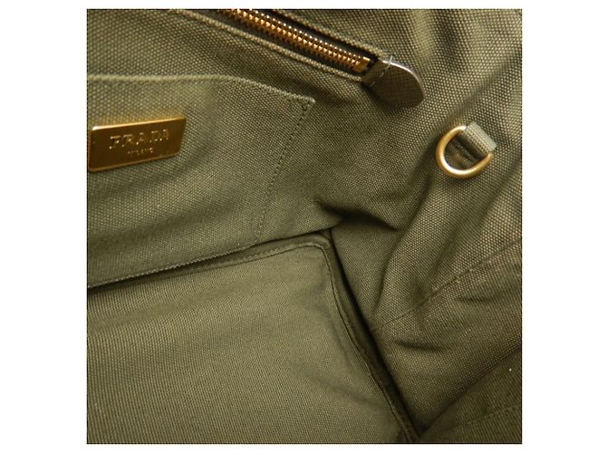 PRADA Canapa Tote PM Bijou B2439O Bolsa Verde Caqui - vista 16
