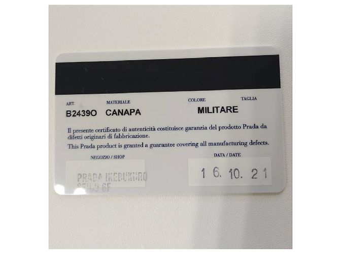 PRADA Canapa Tote PM Bijou B2439O Bolsa Verde Caqui - vista 18