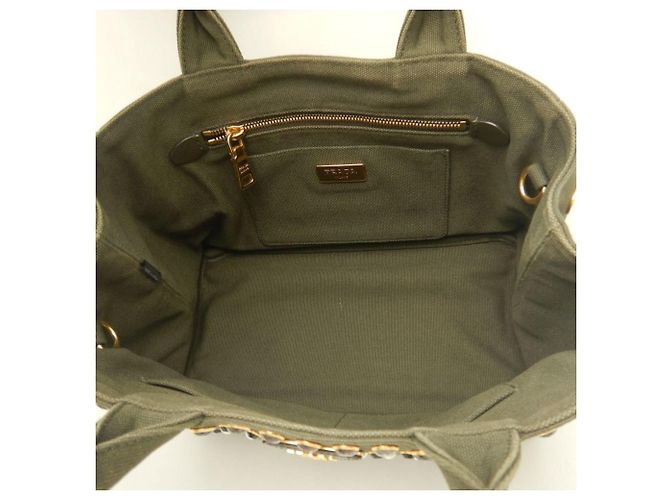 PRADA Canapa Tote PM Bijou B2439O Bolsa Verde Caqui - vista 5