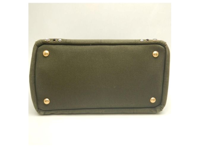 PRADA Canapa Tote PM Bijou B2439O Bolsa Verde Caqui - vista 7
