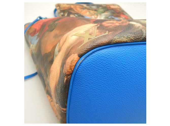 Borsa Tote Louis Vuitton Masters Collection Monogram Certy Neverfull MM Blu - vista 11
