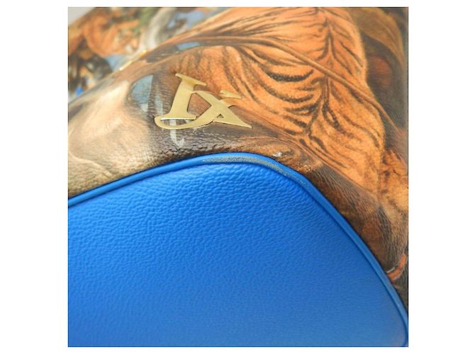 Borsa Tote Louis Vuitton Masters Collection Monogram Certy Neverfull MM Blu - vista 12