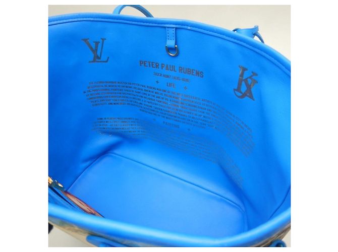 Borsa Tote Louis Vuitton Masters Collection Monogram Certy Neverfull MM Blu - vista 15