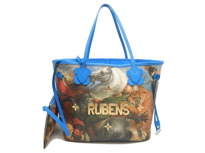 Borsa Tote Louis Vuitton Masters Collection Monogram Certy Neverfull MM Blu - vista 2