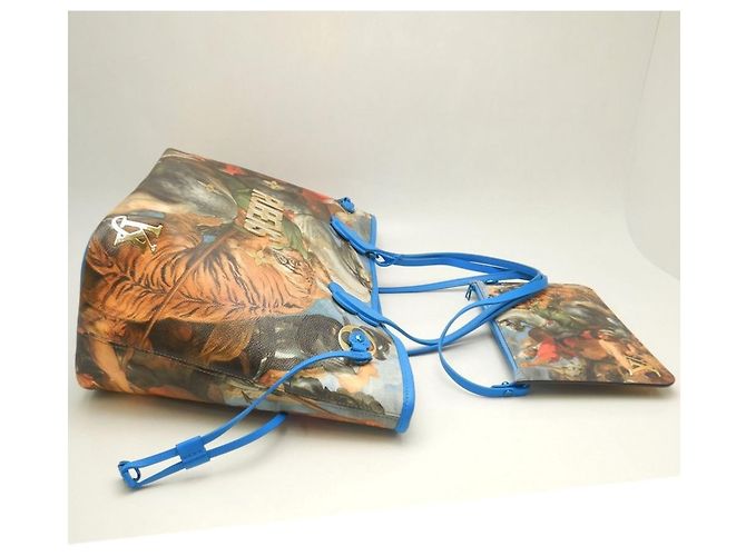 Borsa Tote Louis Vuitton Masters Collection Monogram Certy Neverfull MM Blu - vista 5