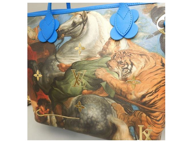 Borsa Tote Louis Vuitton Masters Collection Monogram Certy Neverfull MM Blu - vista 7