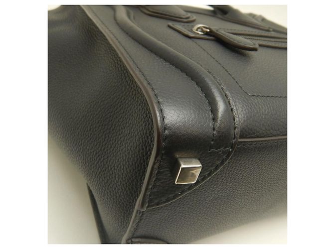 Luggage Céline Celine Leder Tote Bag Schwarz - Ansicht 12