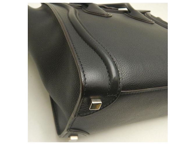 Luggage Céline Celine Leder Tote Bag Schwarz - Ansicht 14