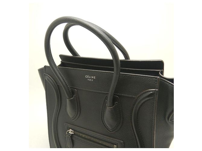 Luggage Céline Celine Leder Tote Bag Schwarz - Ansicht 19