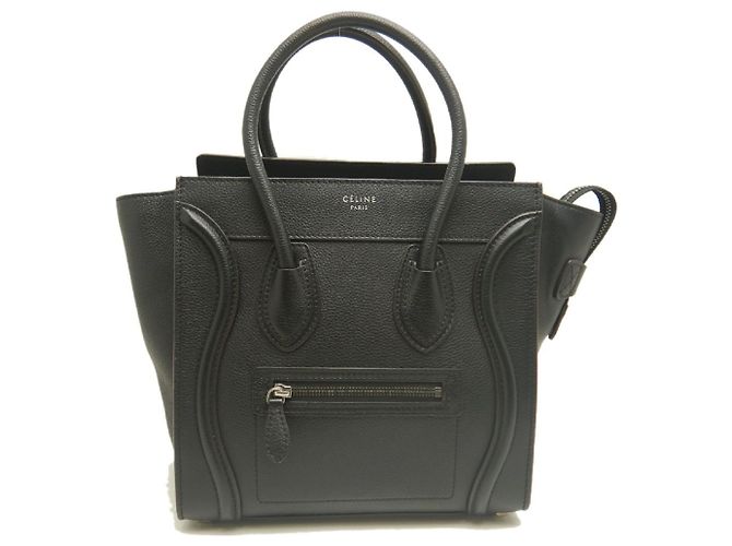 Luggage Céline Celine Leder Tote Bag Schwarz - Ansicht 2