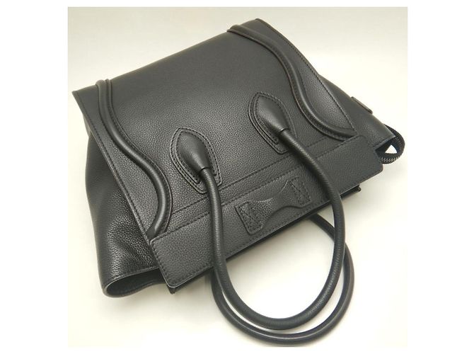 Luggage Céline Celine Leder Tote Bag Schwarz - Ansicht 3