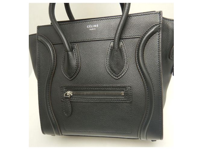 Luggage Céline Celine Leder Tote Bag Schwarz - Ansicht 7