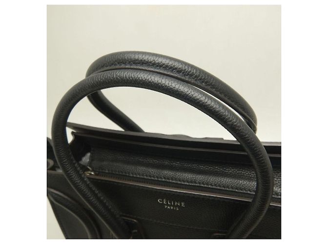 Luggage Céline Celine Leder Tote Bag Schwarz - Ansicht 8