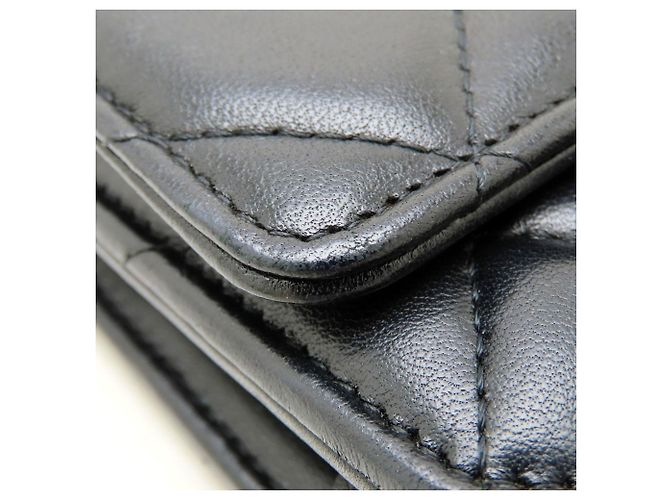 Portafoglio con catena in agnello nero Chanel - vista 22