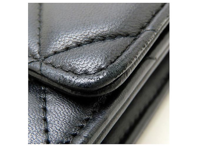 Portafoglio con catena in agnello nero Chanel - vista 23