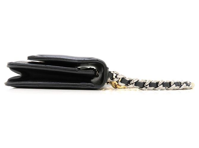 Portafoglio con catena in agnello nero Chanel - vista 3