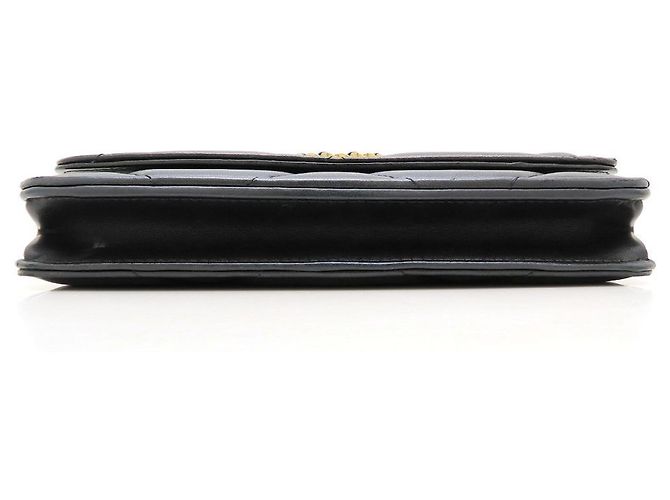 Portafoglio con catena in agnello nero Chanel - vista 4