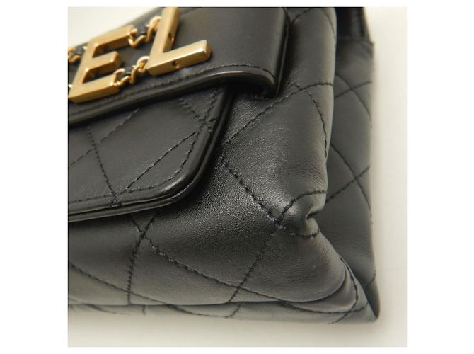 Borsa a tracolla Chanel in agnello nero - vista 17