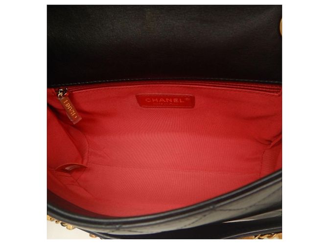 Borsa a tracolla Chanel in agnello nero - vista 5