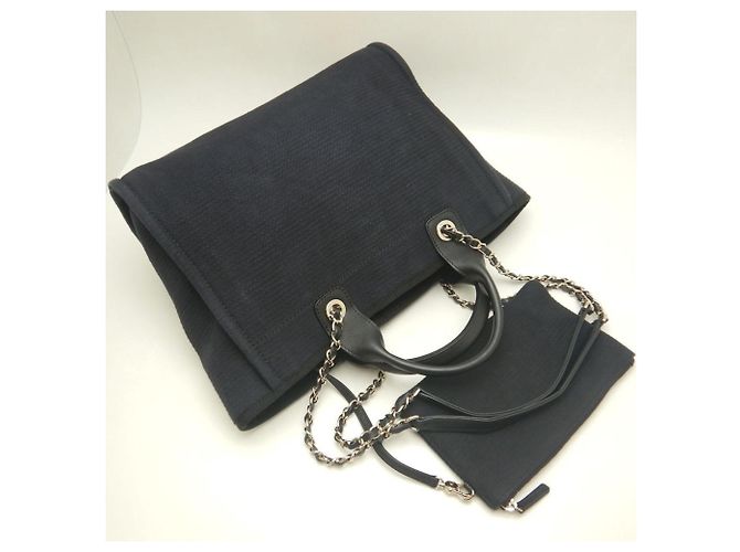 Chanel Deauville MM Tote Bag Schwarz - Ansicht 3