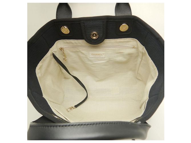 Chanel Deauville MM Tote Bag Schwarz - Ansicht 4