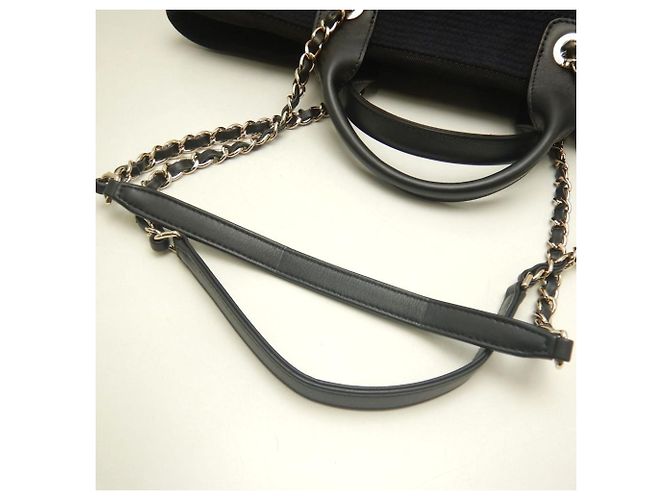 Chanel Deauville MM Tote Bag Schwarz - Ansicht 7