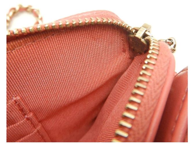 Borsa a tracolla Chanel in pelle di vitello granulata rosa - vista 16