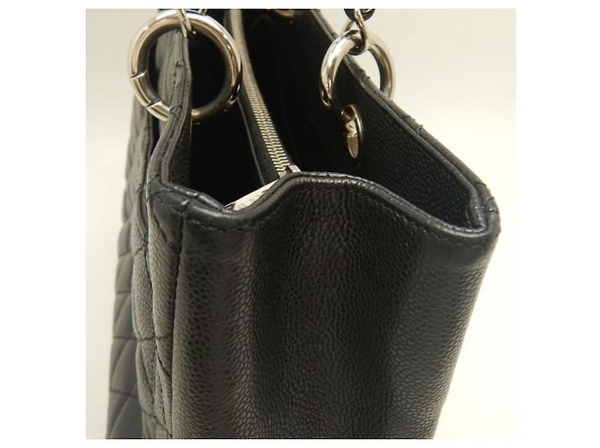 Timeless Borsa Tote Chanel in pelle di vitello martellata nera con catena Nero - vista 10