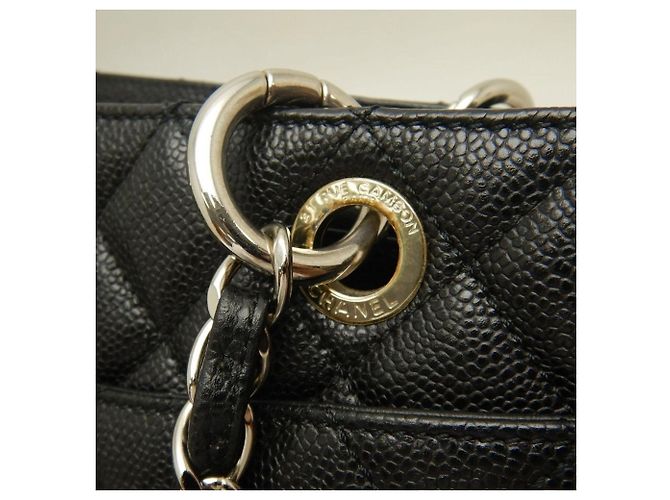 Timeless Borsa Tote Chanel in pelle di vitello martellata nera con catena Nero - vista 11