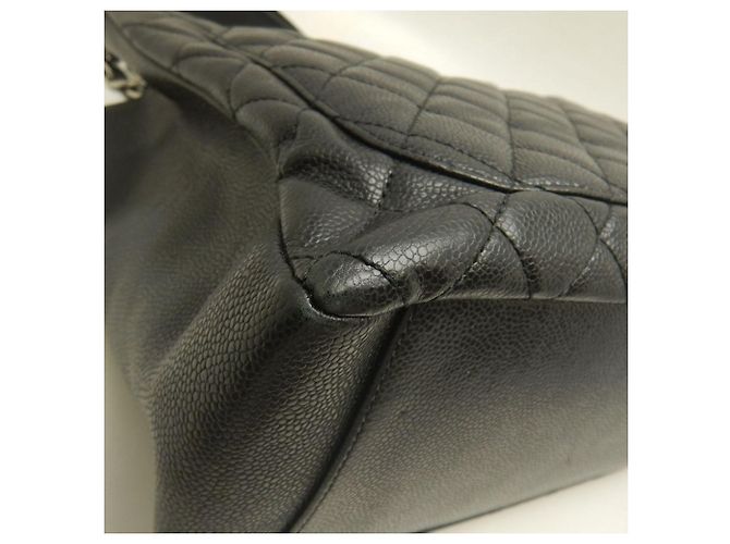 Timeless Borsa Tote Chanel in pelle di vitello martellata nera con catena Nero - vista 14