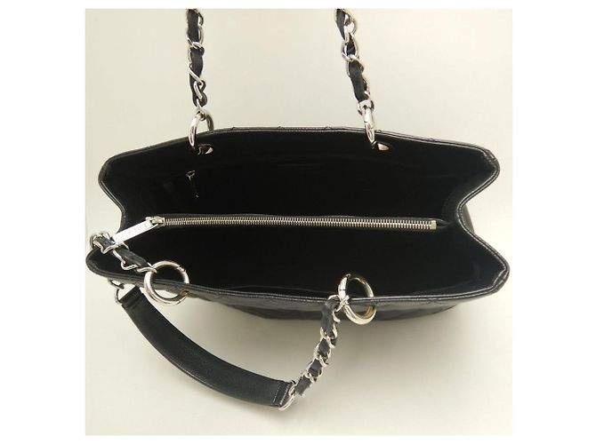 Timeless Borsa Tote Chanel in pelle di vitello martellata nera con catena Nero - vista 18