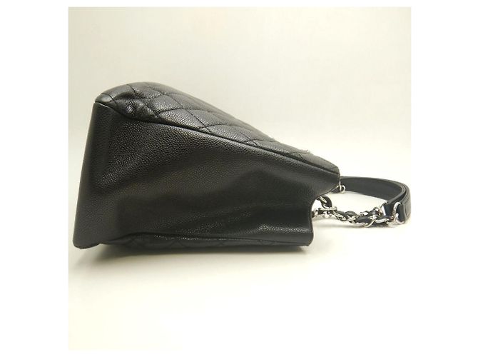 Timeless Borsa Tote Chanel in pelle di vitello martellata nera con catena Nero - vista 5