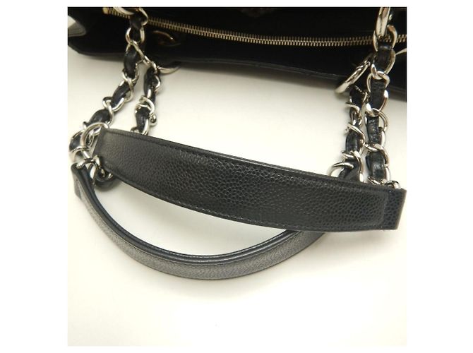 Timeless Borsa Tote Chanel in pelle di vitello martellata nera con catena Nero - vista 7