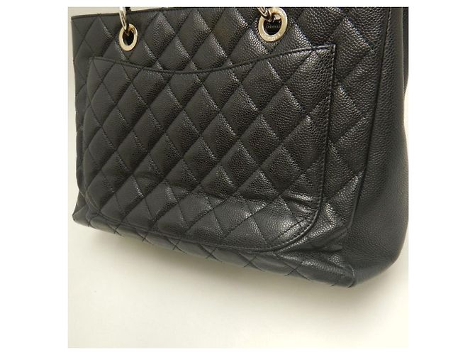 Timeless Borsa Tote Chanel in pelle di vitello martellata nera con catena Nero - vista 9