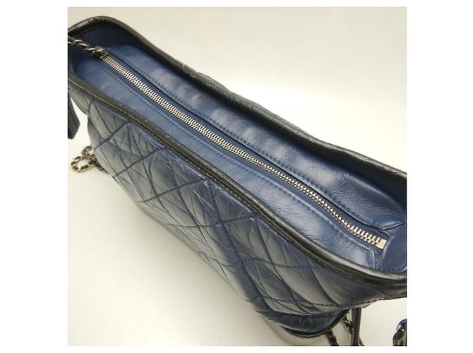 Borsa a Spalla Gabrielle de Chanel Nero Blu navy - vista 10