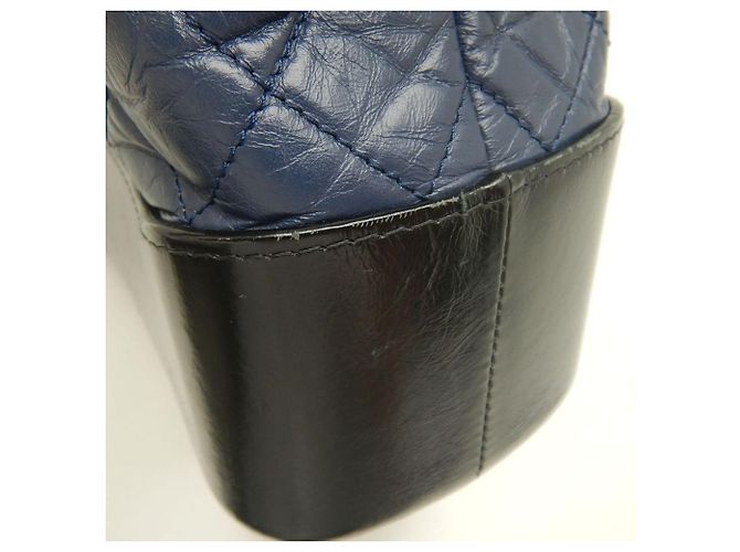 Borsa a Spalla Gabrielle de Chanel Nero Blu navy - vista 12